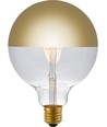 E27 4W dimbar LED kronepære - G125, Globe Top Mirror, gull, 2500K, filament