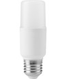 E27 5W LED Stick-pære, 95-265V - 10,8cm, 640lm, opalglass, AC/DC