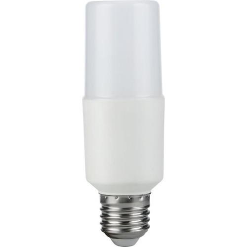 E27 9W LED Stick-pære, 95-265V - 12,5cm, 1180lm, 3000K, opalt glass