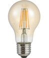E27 4W LED filamentpære med lyssensor - A60, 430lm, 2500K, gullfarget glass