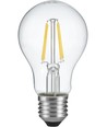 E27 4W LED filamentpære med lyssensor - A60, 470lm, 2700K, klart glass