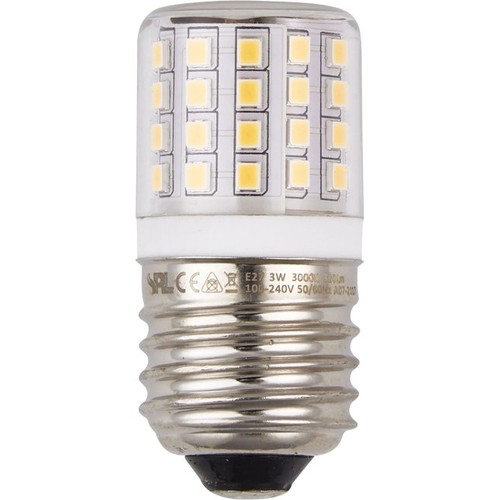 E27 4,5W LED rørpære, 24V-30V - 6cm, 550lm, klart glass, 3000K, AC/DC