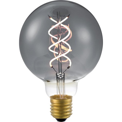 E27 5W dimbar LED-pære - G95, Double Helix, Smoke, 2200K, 120lm