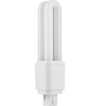 14,3cm / 6W G24d-2 LED-pære - 850lm, Direkte/Ballast-kompatibel, opalglass