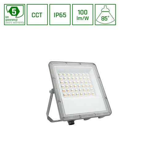 50W NOCTIS MAX CCT lyskaster - IP65, 3 lysfarger, grå, utendørs