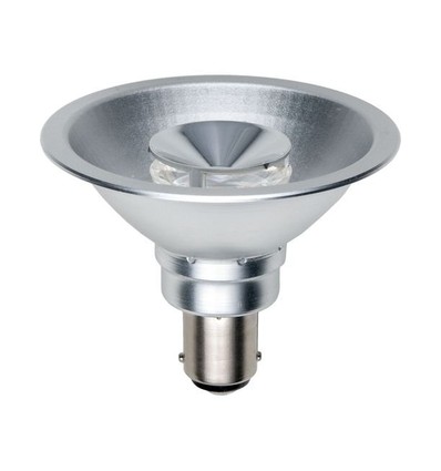 BA15d 8W AR70 dimbar LED-pære, 12V - DimToWarm, 2000-2800K, 35 grader, grått kabinett