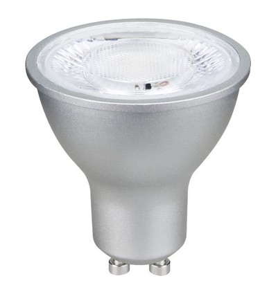 GU10 6W LED-pære - 660lm, 40°, dimbar, sølv, 3000K