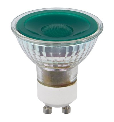 GU10 5W dimbar LED-pære - Grønn, 38 grader, glass, 240lm