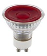 GU10 5W LED-pære - Rød, 38°, glass, MR16, 230V
