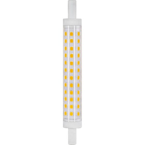 R7S 118mm / 9W LED-pære - 830lm, 3000K, klart glass, keramikk