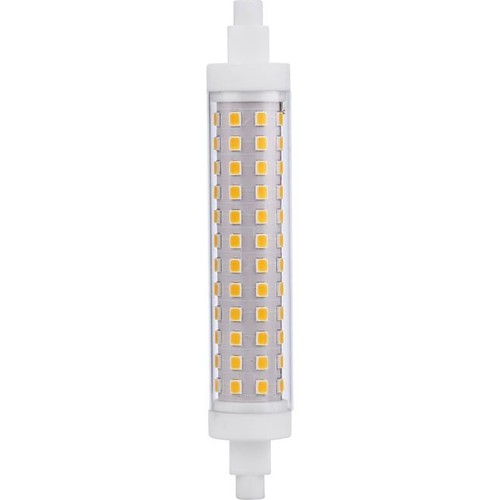 R7S 118mm / 10W dimbar LED-pære - 1000lm, 3000K, klart glass, keramisk sokkel