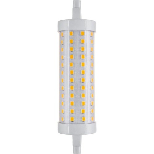 R7S 118mm / 14W dimbar LED-pære - 2000lm, 3000K, klart glass
