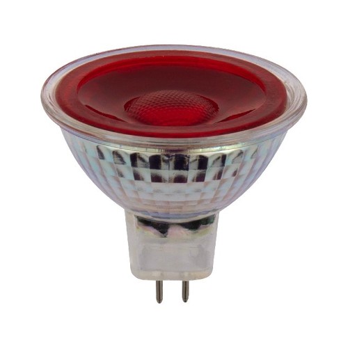 GU5.3 5W LED-pære, 12V - MR16, 38°, rød, glass