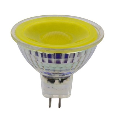 GU5.3 5W LED-pære, 12V - MR16, 38°, gul, glass
