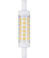 R7S 78mm / 5W LED-pære - 490lm, 3000K, klart glass, keramikk