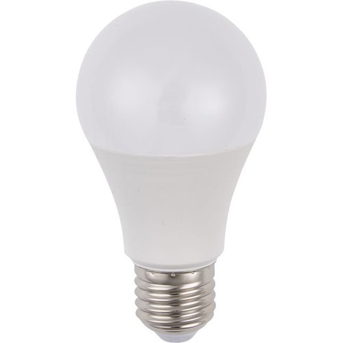 E27 9,5W LED-pære - A60, 900lm, 6500K, AC/DC, opalglass