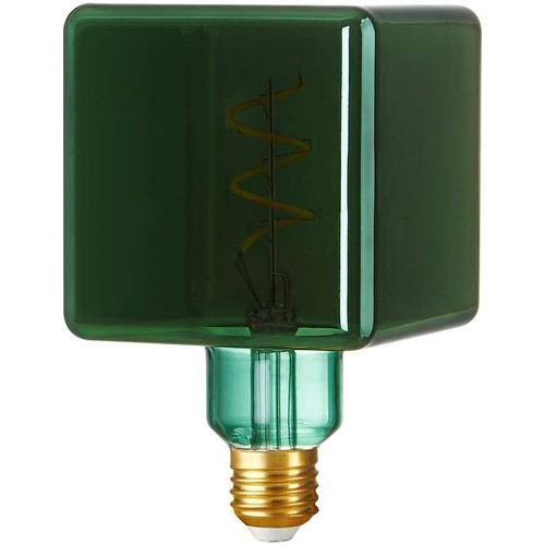 E27 4W dimbar LED-pære - Ice Cube C95, Metallic Grønn, Filament Flex, 2700K