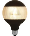 E27 4W dimbar LED-pære - G125, Laser Stripe, sort/sølv, 2500K, 120lm