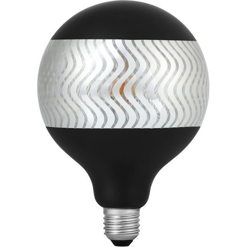 E27 4W dimbar LED globepære - G125, Laser Ripple, Black Silver, 2500K
