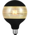 E27 4W dimbar LED globepære - G125, Laser Line, sort/sølv, 2500K, 120lm