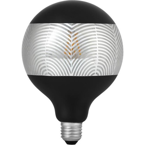 E27 4W dimbar LED-pære - G125, Laser Leaf, sort/sølv, 120lm, 2500K