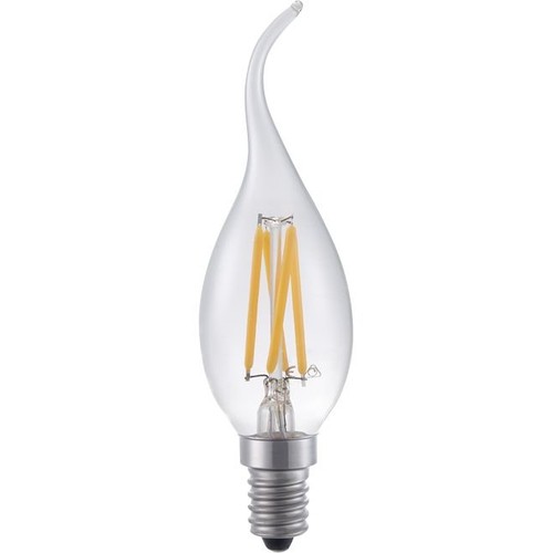 E14 4W dimbar LED-kronepære med tipp - Filament, 320lm, C35, klart glass, 2500K