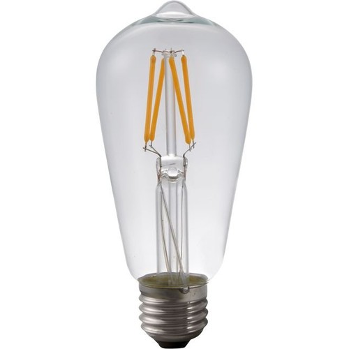 E27 4W dimbar LED Rustika-pære - ST58, filament, 2500K, klart glass