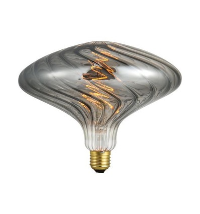 E27 4W XXL Flex Ufo filamentpære - 100lm, dimbar, røykfarget glass, 2200K