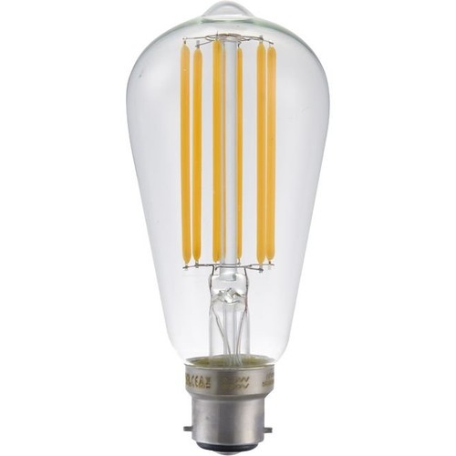 B22d 6,5W dimbar LED-pære - ST58 Rustika, filament, klart glass, 2700K