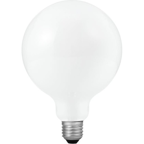 E27 6W dimbar LED-pære - DimToWarm, G125, opalt glass, 2000-4500K, filament