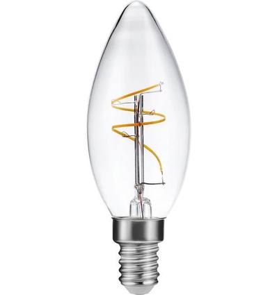 E14 3,2W dimbar Slim Flex LED kronepære - C35, 2200K, filament, klart glass
