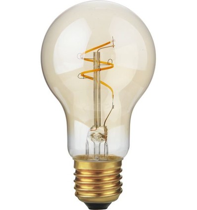 E27 2,9W dimbar LED-pære - Slim Flex Filament, A60, 2200K, Gold, 250lm