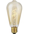 E27 4,2W Slim Flex Filament Rustikk ST64 - 470lm, 2200K, gullglass, dimbar