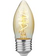 E27 4,2W dimbar Slim Flex LED kronepære - C35, 470lm, gyllent glass, 2200K