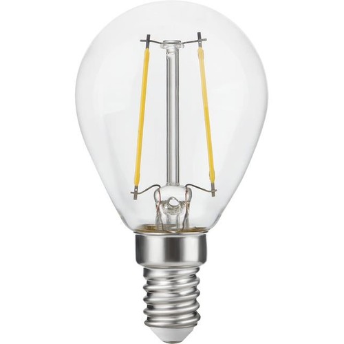 E14 2,5W dimbar LED kronepære - G45, filament, klart glass, 2500K