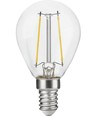 E14 2,5W dimbar LED kronepære - G45, filament, klart glass, 2500K