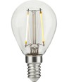 E14 2,5W dimbar LED kronepære - G45, filament, klart glass, 2700K