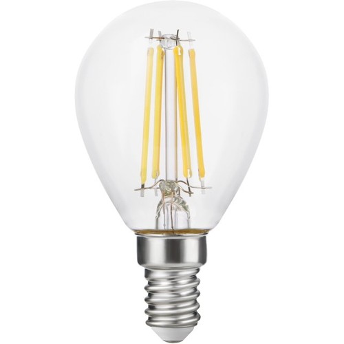 E14 4,7W dimbar LED kronepære - G45, filament, 470lm, 2500K, klart glass