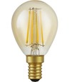 E14 4,7W dimbar LED kronepære - G45, filament, 2200K, gullglass, 470lm