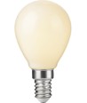 E14 4,7W dimbar LED kronepære - G45, filament, opalt glass, 2500K, 470lm