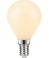E14 4,7W dimbar LED kronepære - G45, filament, opalt glass, 2700K