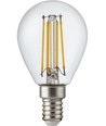 E14 4,7W dimbar LED kronepære - G45, filament, klart glass, 2700K