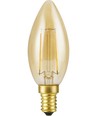 E14 2,9W dimbar LED kronepære - Filament, 250lm, 2200K, gullfarget glass, C35 candle