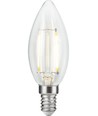 E14 2,5W dimbar LED kronepære - C35, filament, klart glass, 2700K