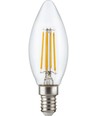 E14 4,7W dimbar LED kronepære - C35, filament, klar, 2700K