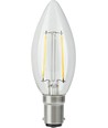BA15d 2,5W LED kronepære dimbar - C35, filament, 250lm, 2500K, klart glass
