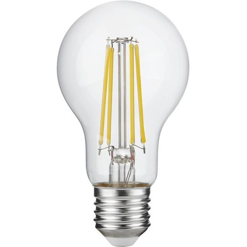 E27 4,9W dimbar LED-pære - A60, filament, klart glass, 600lm, 2700K