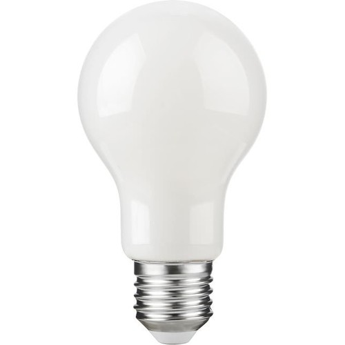 E27 7W dimbar LED-pære - A60, opalt glass, 806lm, filament