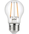 E27 2,5W dimbar LED kronepære - G45, filament, klart glass, 2700K