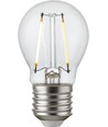 E27 2,5W dimbar LED kronepære - G45, filament, klart glass, 2700K